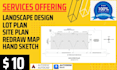 design 2d landscape design and site plan
