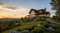 do design and 3d render of house on hill and slope