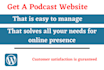 create a professional podcast website