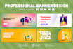 design attractive looking web banner, header, web slider, and fb cover