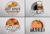 create a stunning restaurant, pizza, bakery, tacos, café and food logo design