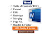 do document format design and layout on ms word