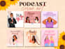 do unique minimalist illustration podcast cover art