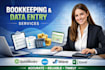 do bookkeeping data entry in quickbooks xero excel