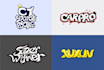 cartoon creative logo design and font design