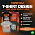 create custom pod t shirt design for etsy, amazon, shopify store