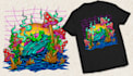 create illustration with psychedelic style art