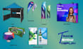 design eye catching tent, backdrop, table cover, booth, canopy