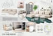 design interior mood board, floor plan, shopping list