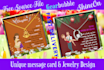 make unique jewelry message card and necklace design for shine on