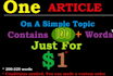 provide article writing on different niches