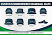 custom embroidered baseball hats designed and delivered