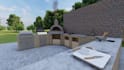 design your 3d outdoor kitchen with measurements and appliances,landscape design
