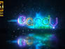 create cyberpunk neon light glow logo animation intro with fog, lightning
