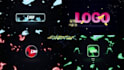 do transparent glitch glow cyberpunk logo or text animation
