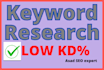 research high quality, low kd keywords for your project