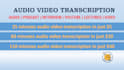 transcribe youtube podcast interview audio video transcription