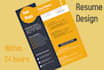 design, write or edit professional resume or CV template