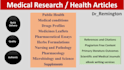 do research on medical, health and pharmaceutical topic