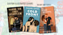 design illustrated romance book cover or ebook cover