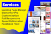 design wordpress website or landing page using elementor pro
