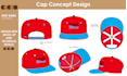 do the flat sketch,  tech pack of the cap, hat design