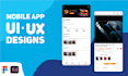 create modern clean mobile app UI UX designs