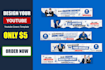 design you attractive youtube banner, channel art