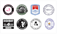 create unique stamp, round, logo, badge, sticker design