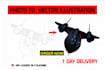 draw aircraft, helicopter into a vector illustration
