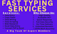 do fast , good , detail oriented, accurate, perfect typing
