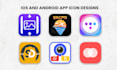 design modern mobile app icon or logo with splash screen