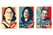 manually draw a personalized political campaign hope style poster