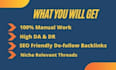 manually create niche relevant forum backlinks on high da DR forums