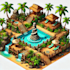 create custom 3d low poly map or scene, environments, low poly game assets