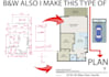 draw 2d floor plans on adobe illustrator for you