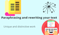 paraphrase and rewrite your text, 0 plagiarism