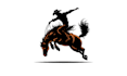 western bull and horse rodeo logo