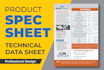 design product spec sheet, technical data sheet, tech sheet
