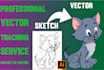 convert drawing into digital art or redraw any image adobe illustrator