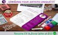 creating your unique professional resume CV and cover letter
