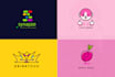 do modern minimalist line art text or badge logo design