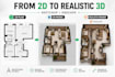 make a realistic furnished 3d floor plan from your 2d plan