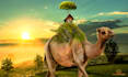 draw fantasy animal scene and environment