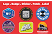 design circular round logo,badge,stamp,label,path,sticker