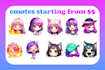 design chibi emotes for your twitch