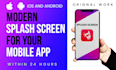 design modern app icon logo and splash screen, iso android