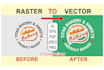 do vector tracing, from raster, image, logo, sketch, graphics