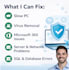 support you in windows, mac, servers and networks remotely