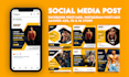 design social media posts, instagram post, facebook post, ads, fb ads, banners